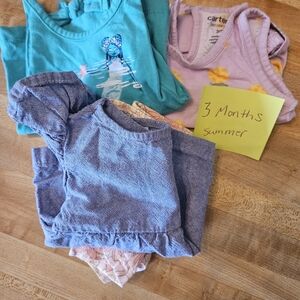 Carter's Baby Clothing Set - Teal, Purple, and Blue